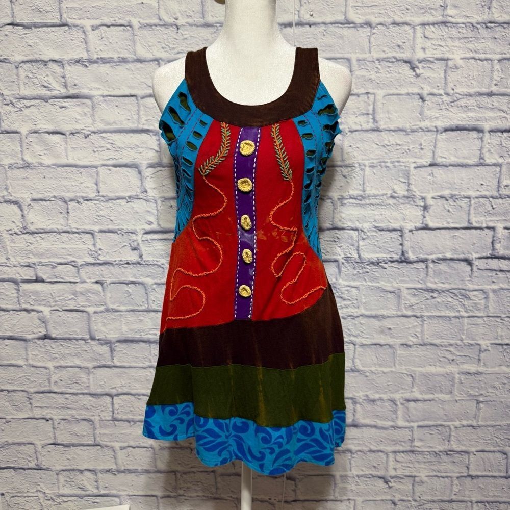 Rising International Sleeveless Top Size M 100% Viscose Multi-Color Nepal